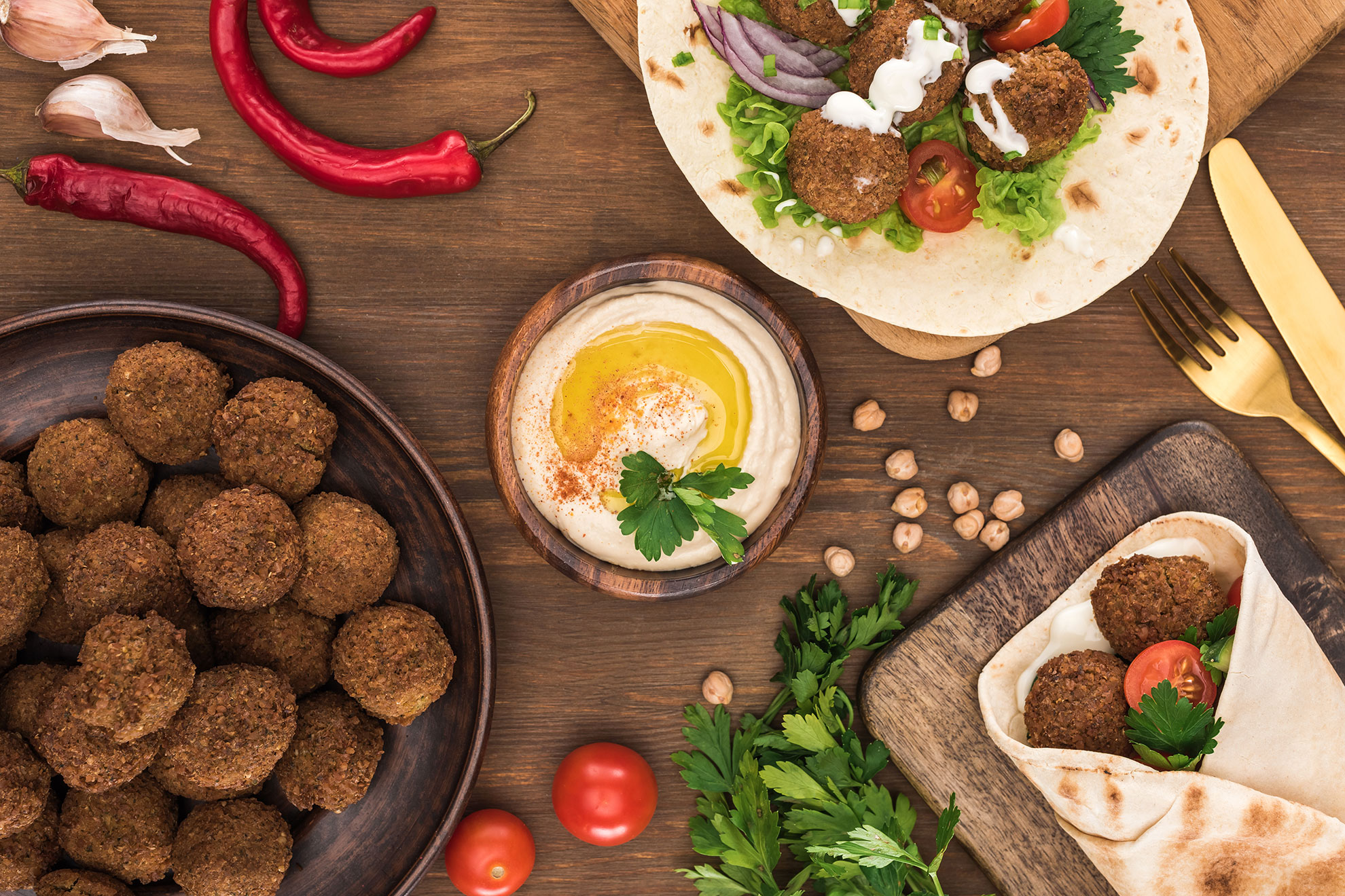 falafele, ilustracja do artykułu o falafelach